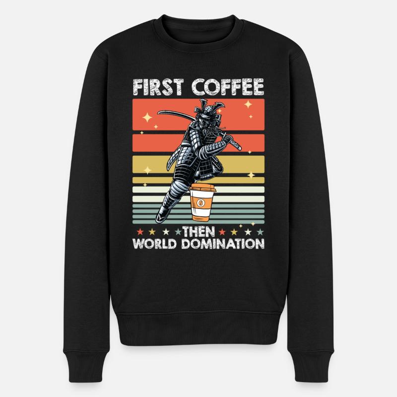 Samurai Coffee - Men's Premium Organic Jumper - black