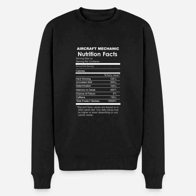 Flugzeug Mechaniker Witzig - Männer Premium Bio Pullover - Schwarz