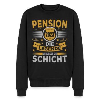Polizei Pension 2023 Legende verlässt Gelände - Männer Premium Bio Pullover - Schwarz - Vorne - Nico (187cm)
