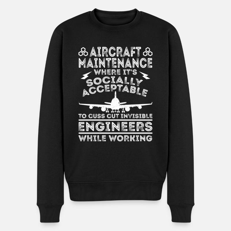 Humour mécanicien d’avion - Pull Premium bio Homme - noir