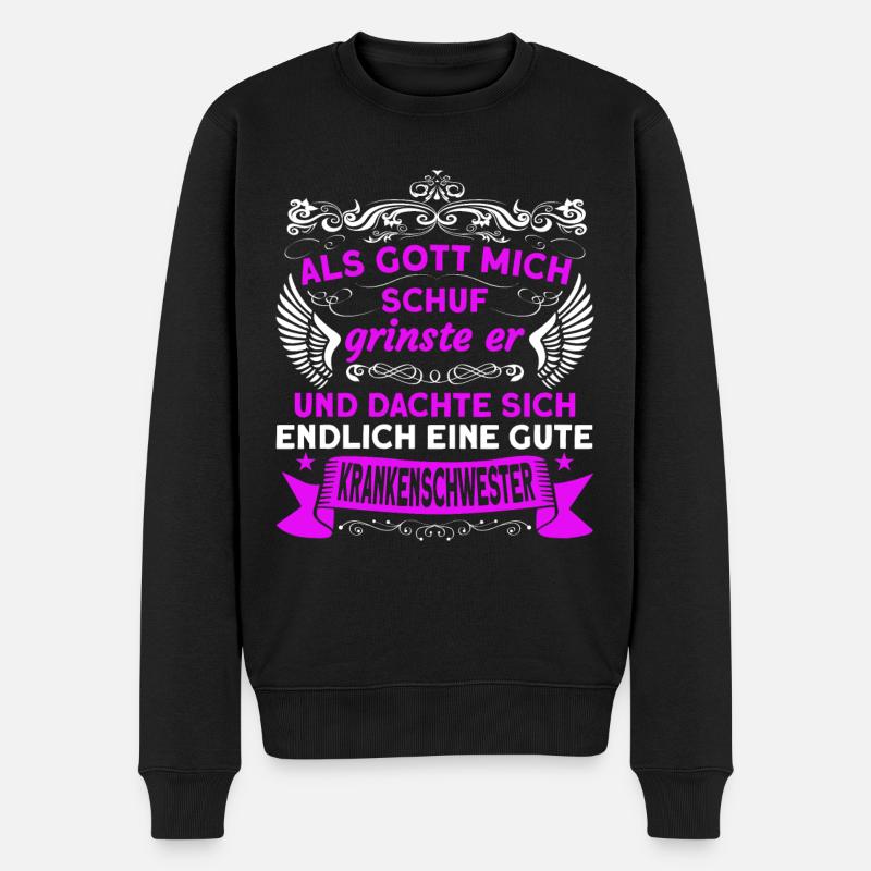 Krankenschwester Krankenpflegerin Humor Ironie - Männer Premium Bio Pullover - Schwarz