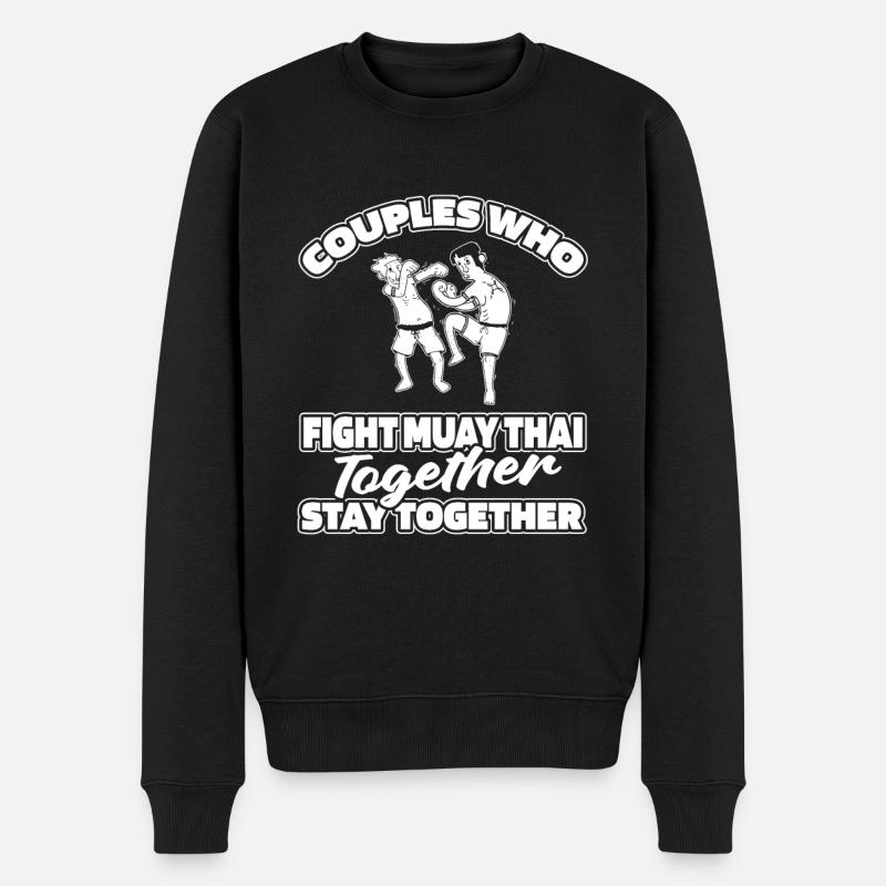 Muay Thai Thaiboxen Paar - Männer Premium Bio Pullover - Schwarz