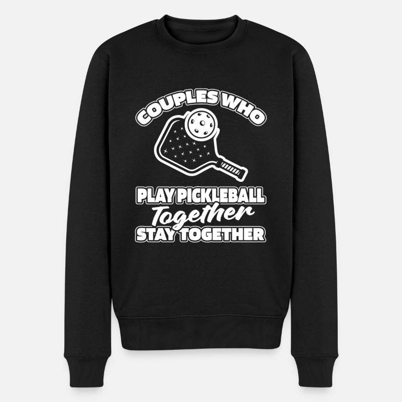 Pickleball Paar - Männer Premium Bio Pullover - Schwarz