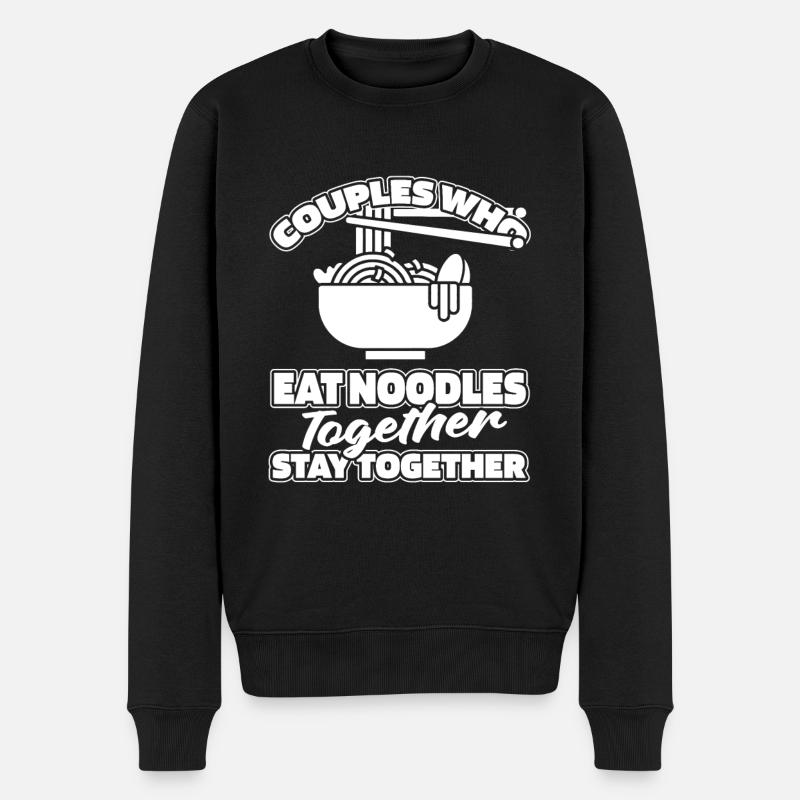 Noodles Paar - Männer Premium Bio Pullover - Schwarz