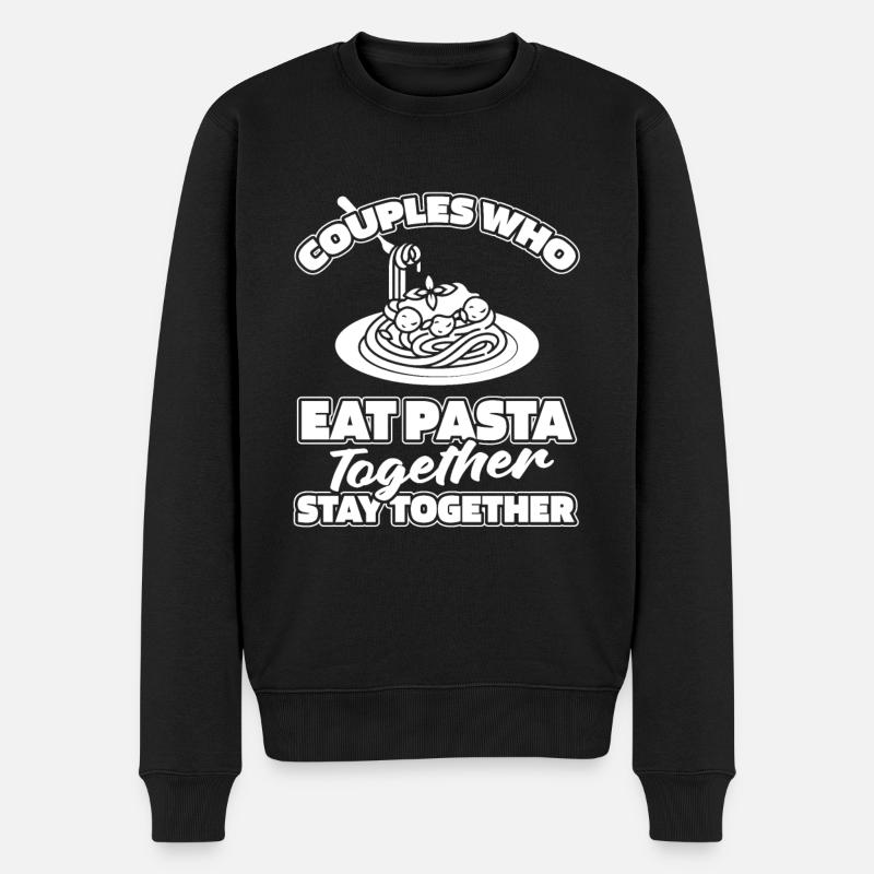 Pasta Paar - Männer Premium Bio Pullover - Schwarz