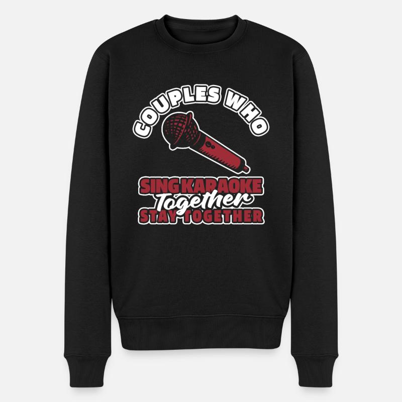 Karaoke Paar - Männer Premium Bio Pullover - Schwarz