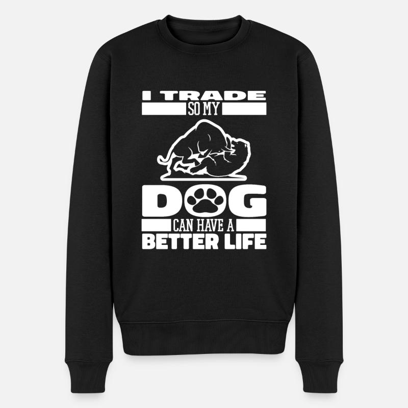 Day Trading Day Trader Chien - Pull Premium bio Homme - noir