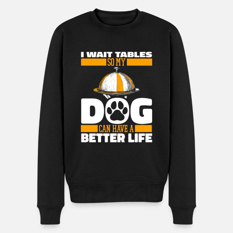 Kellner Kellnerin Hund - Männer Premium Bio Pullover - Schwarz