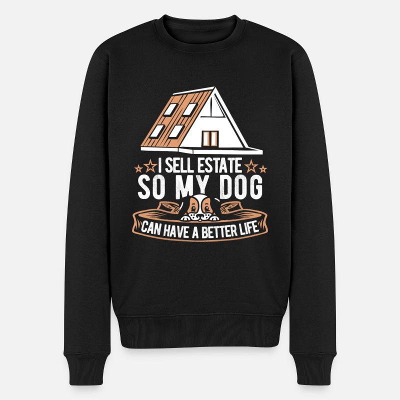 Immobilienmakler Hund - Männer Premium Bio Pullover - Schwarz