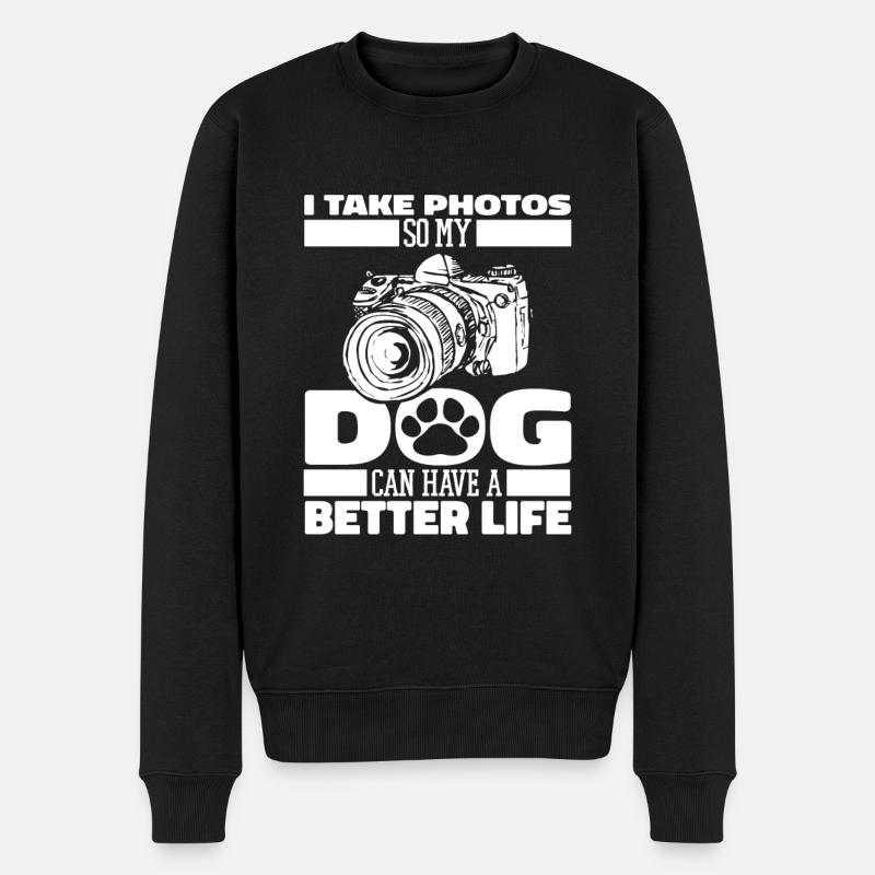 Fotograf Fotografie Kamera Hund - Männer Premium Bio Pullover - Schwarz