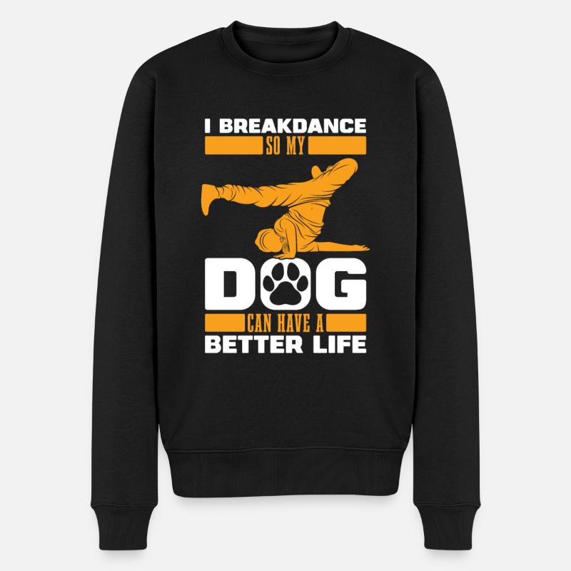 Breakdance Breakdancer Breakdancing Hund - Männer Premium Bio Pullover - Schwarz