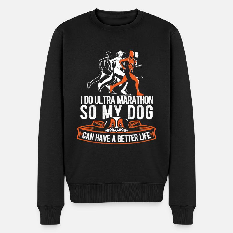 Ultramarathon Chien - Pull Premium bio Homme - noir