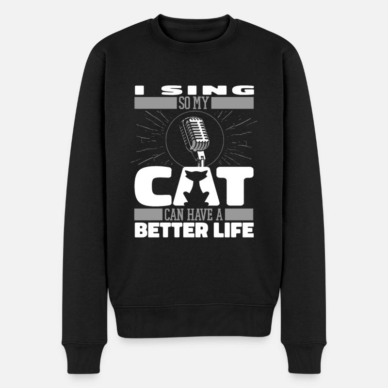 Chorleiter Katze - Männer Premium Bio Pullover - Schwarz