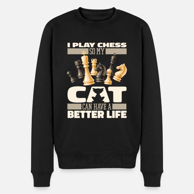 Chat d’échecs - Pull Premium bio Homme - noir