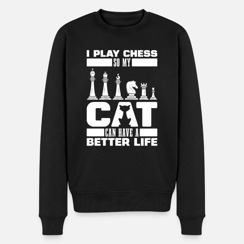 Chat d’échecs - Pull Premium bio Homme - noir