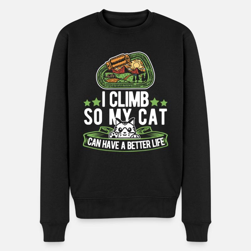 Grimpeur grimpeur chat - Pull Premium bio Homme - noir