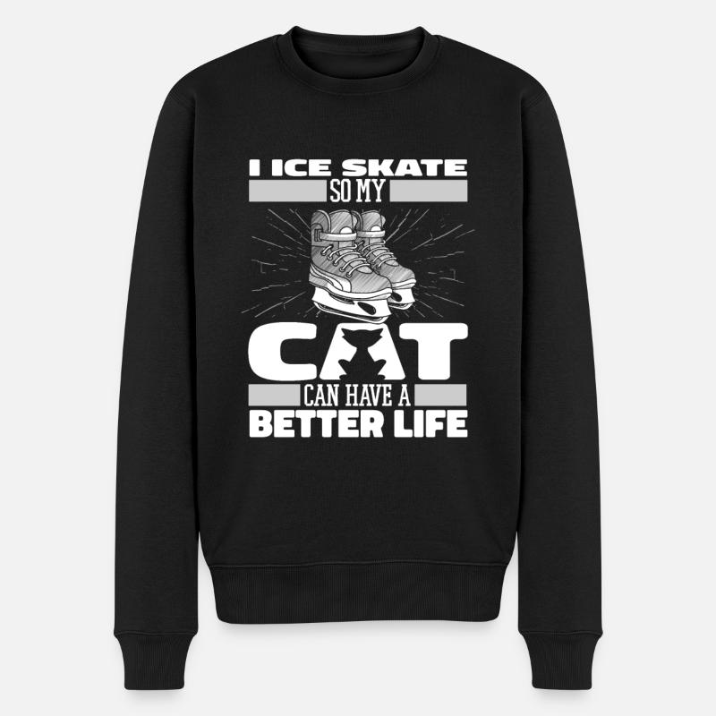 Chat patineur - Pull Premium bio Homme - noir