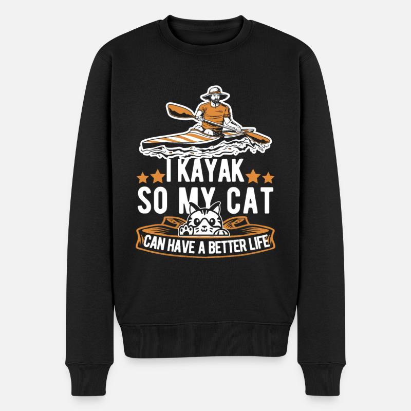 Chat Kayakiste - Pull Premium bio Homme - noir