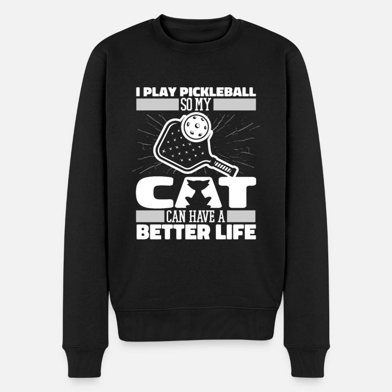 Chat de pickleball - Pull Premium bio Homme - noir