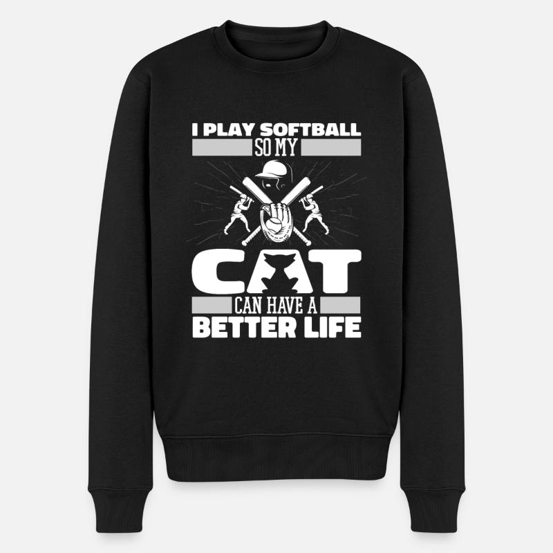 Chat de softball - Pull Premium bio Homme - noir