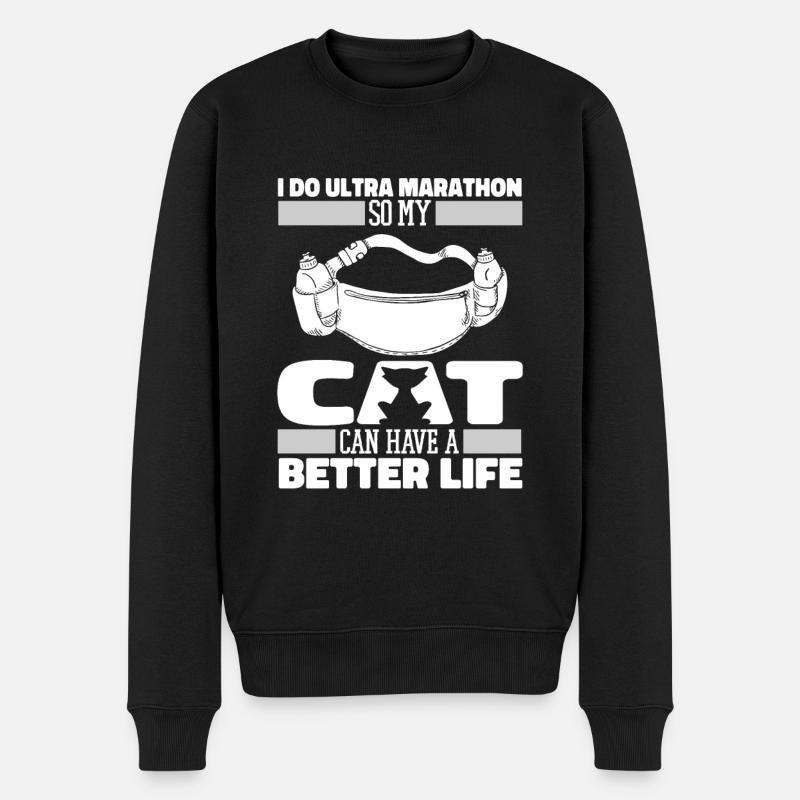 Ultramarathon Chat - Pull Premium bio Homme - noir
