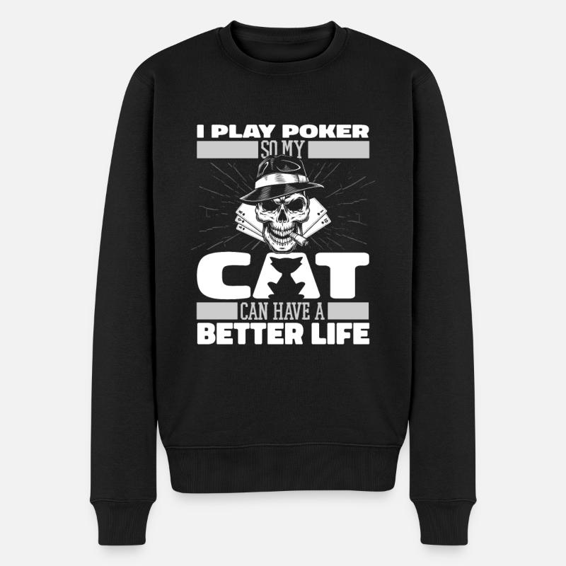 Chat de poker - Pull Premium bio Homme - noir