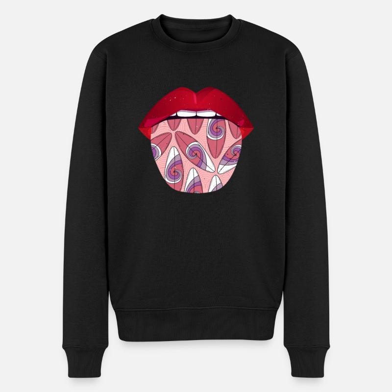 Surfer Surfing Lips - Pull Premium bio Homme - noir