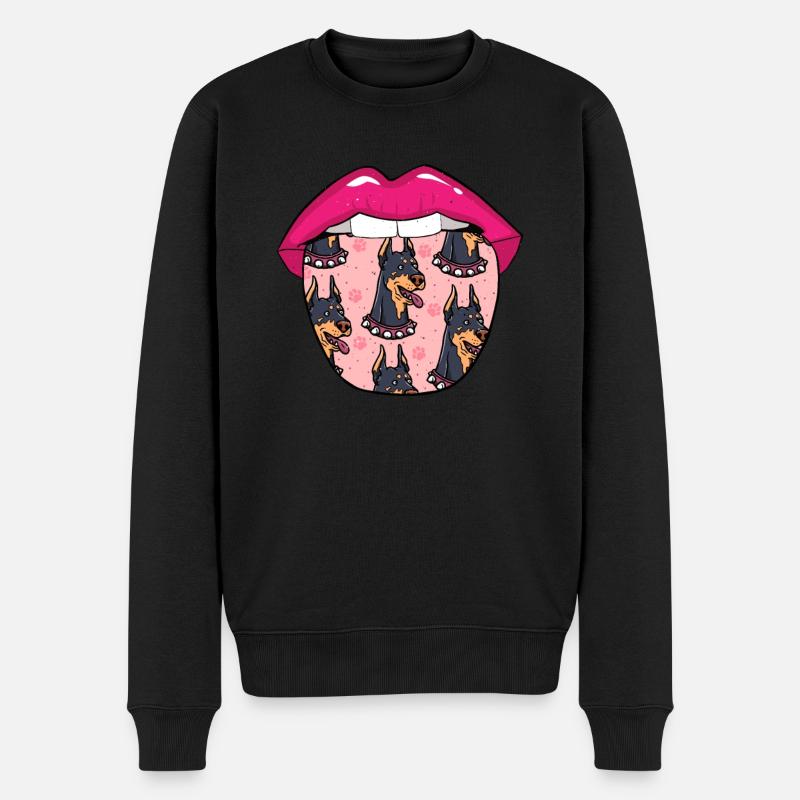 Lèvres de doberman - Pull Premium bio Homme - noir