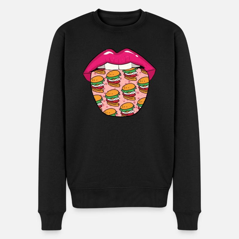 Burger Hamburger Zunge - Pull Premium bio Homme - noir