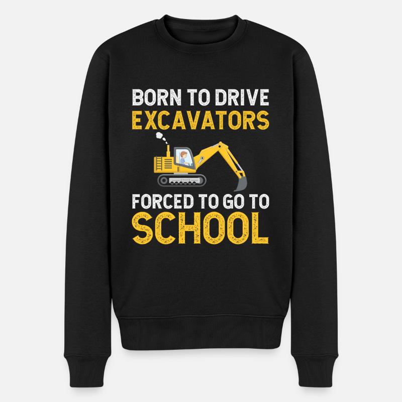 Baggerfahrer Bagger Schule - Männer Premium Bio Pullover - Schwarz