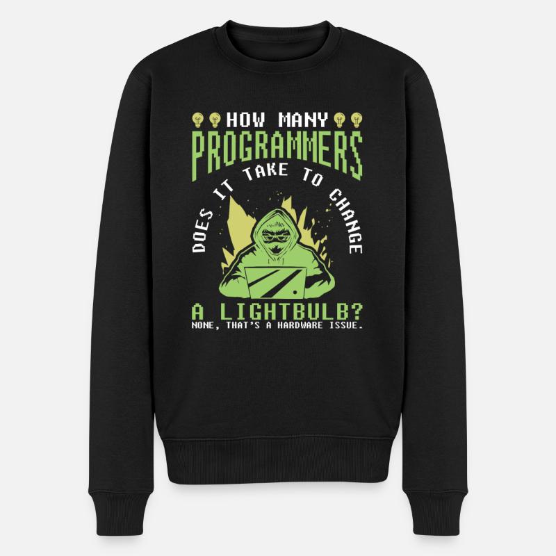 Entwickler Coder Programmierer Witzig - Männer Premium Bio Pullover - Schwarz