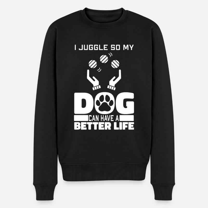 Jongler Jongler Chien Jongleur - Pull Premium bio Homme - noir