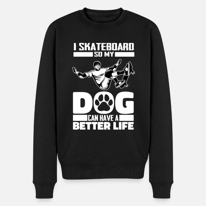 Skateboard Skater Dog - Pull Premium bio Homme - noir