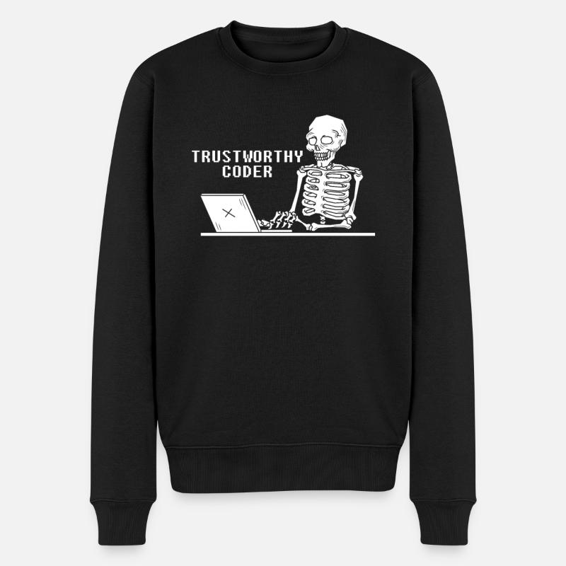 Développeur Coder Programmeur Squelette - Pull Premium bio Homme - noir