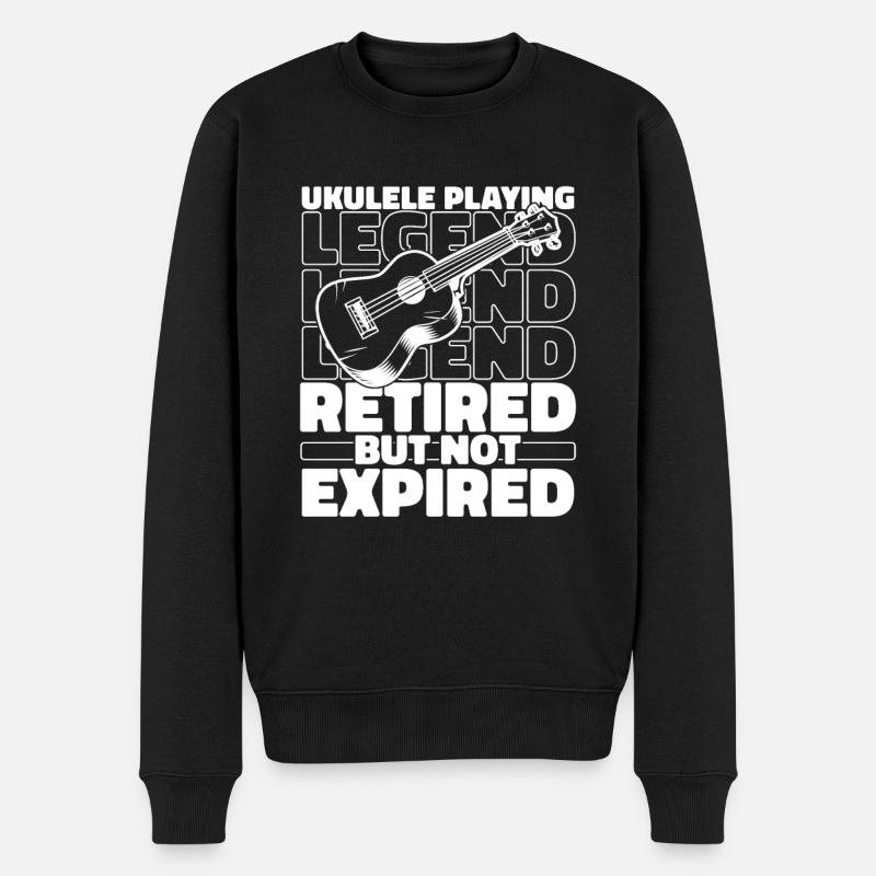 Ukulele Im Ruhestand - Männer Premium Bio Pullover - Schwarz