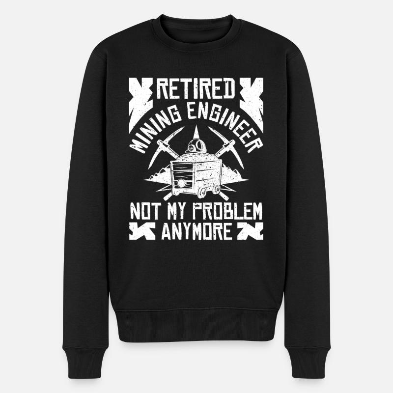 Retired Engineer Mining Engineer - Men's Premium Organic Jumper - black