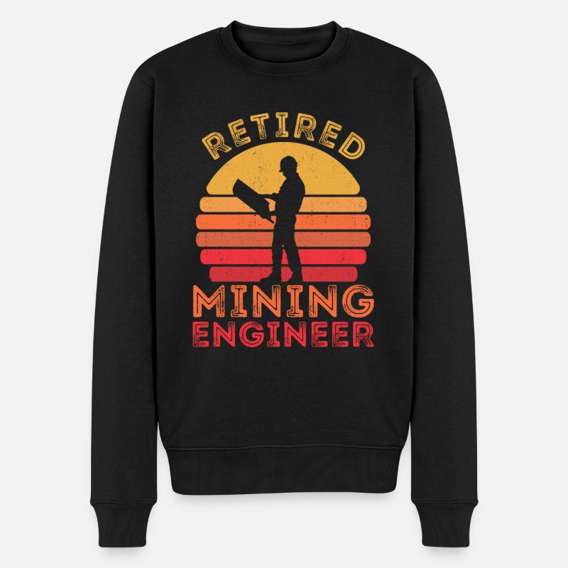 Retired Engineer Mining Engineer - Men's Premium Organic Jumper - black