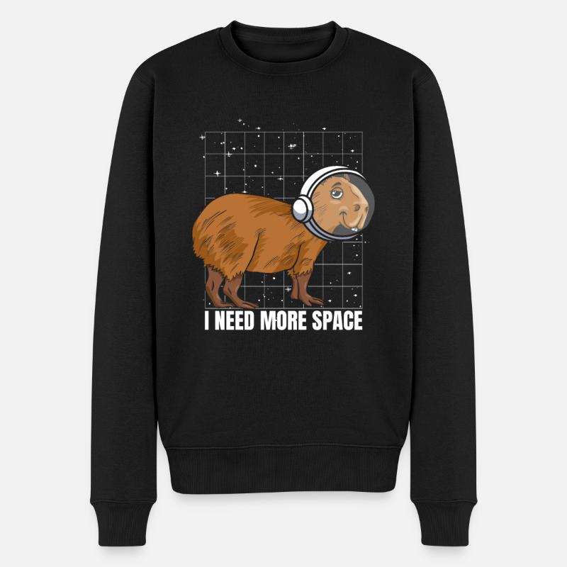 Capybara Wasserschwein Astronaut - Männer Premium Bio Pullover - Schwarz
