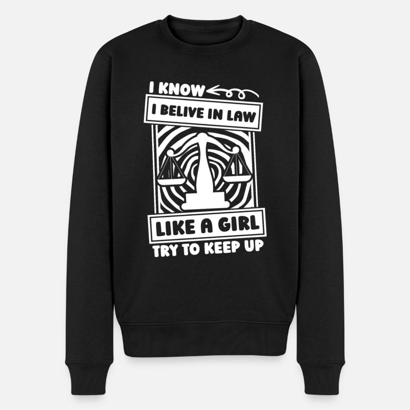Anwalt Jurist Jura Humor - Männer Premium Bio Pullover - Schwarz