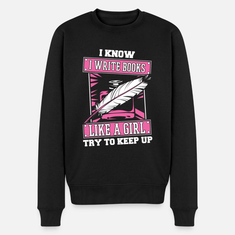 Schriftsteller Autor Humor - Männer Premium Bio Pullover - Schwarz