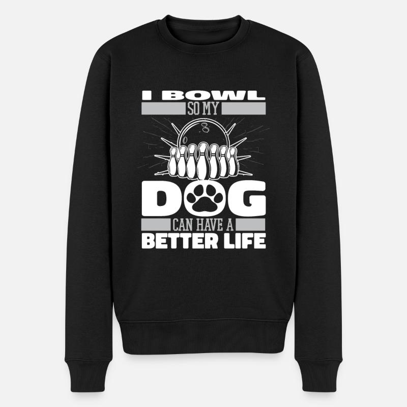 Bowling Bowling Bowler Chien - Pull Premium bio Homme - noir