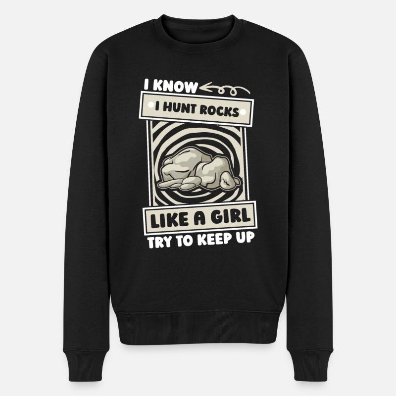 Geologe Steinsammler Mädchen - Männer Premium Bio Pullover - Schwarz