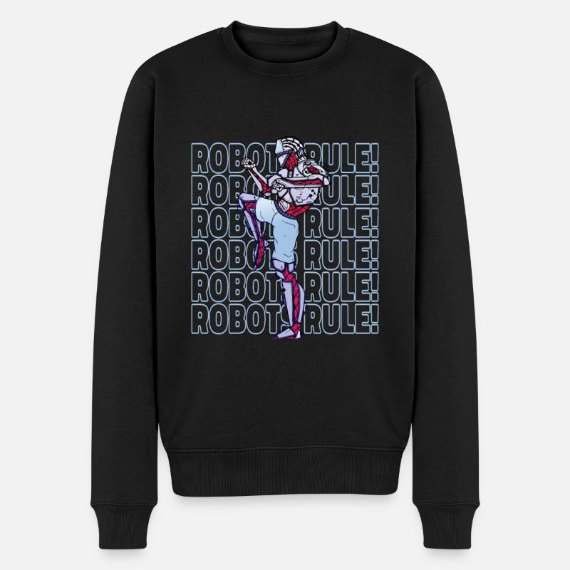 Robotik Ai Roboter - Männer Premium Bio Pullover - Schwarz