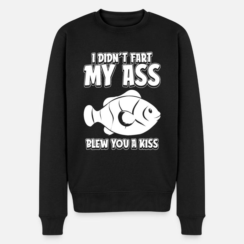 Clownfisch Witzig - Männer Premium Bio Pullover - Schwarz