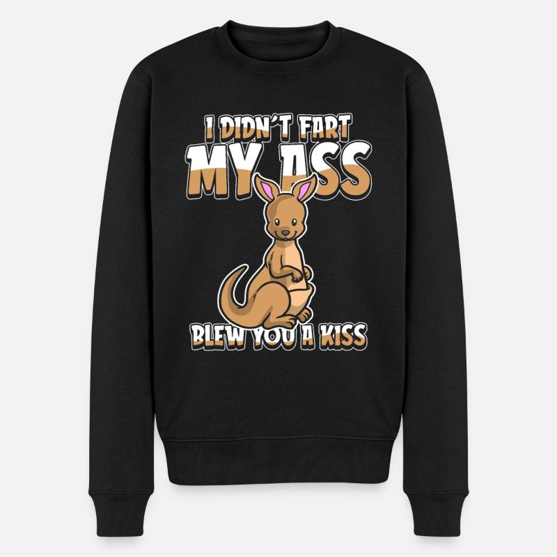 Känguru Wortwitz - Männer Premium Bio Pullover - Schwarz