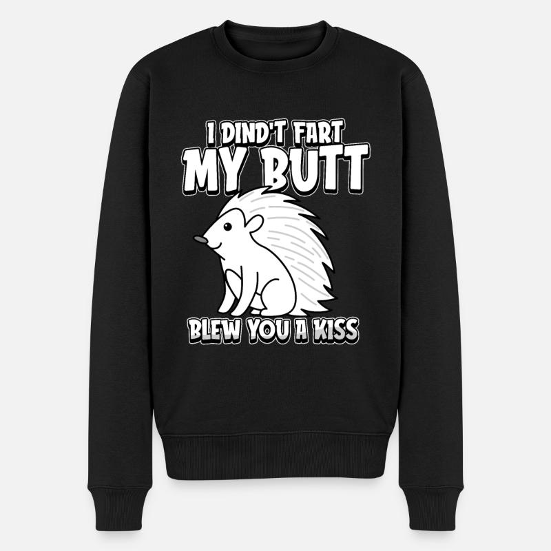 Stachelschwein Witzig - Männer Premium Bio Pullover - Schwarz