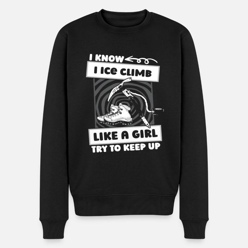 Filles grimpeuses sur glace - Pull Premium bio Homme - noir