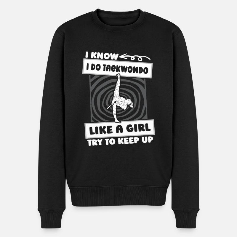 Taekwondo Mädchen - Männer Premium Bio Pullover - Schwarz