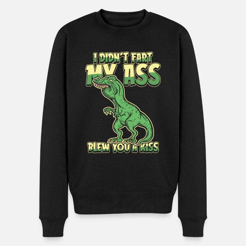 Trex T Rex Dino Lustig - Männer Premium Bio Pullover - Schwarz