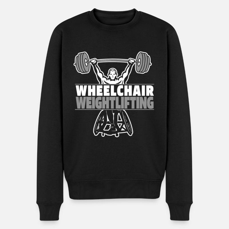 Gewichtheben Gewichtheber Rollstuhl - Männer Premium Bio Pullover - Schwarz